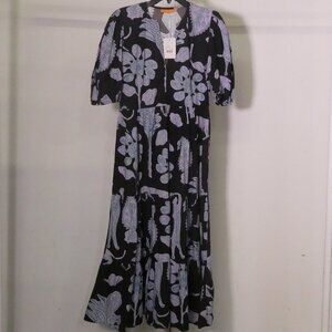 Oliphant Maxi Dress – Black/Purple/Teal, Size S | NWT